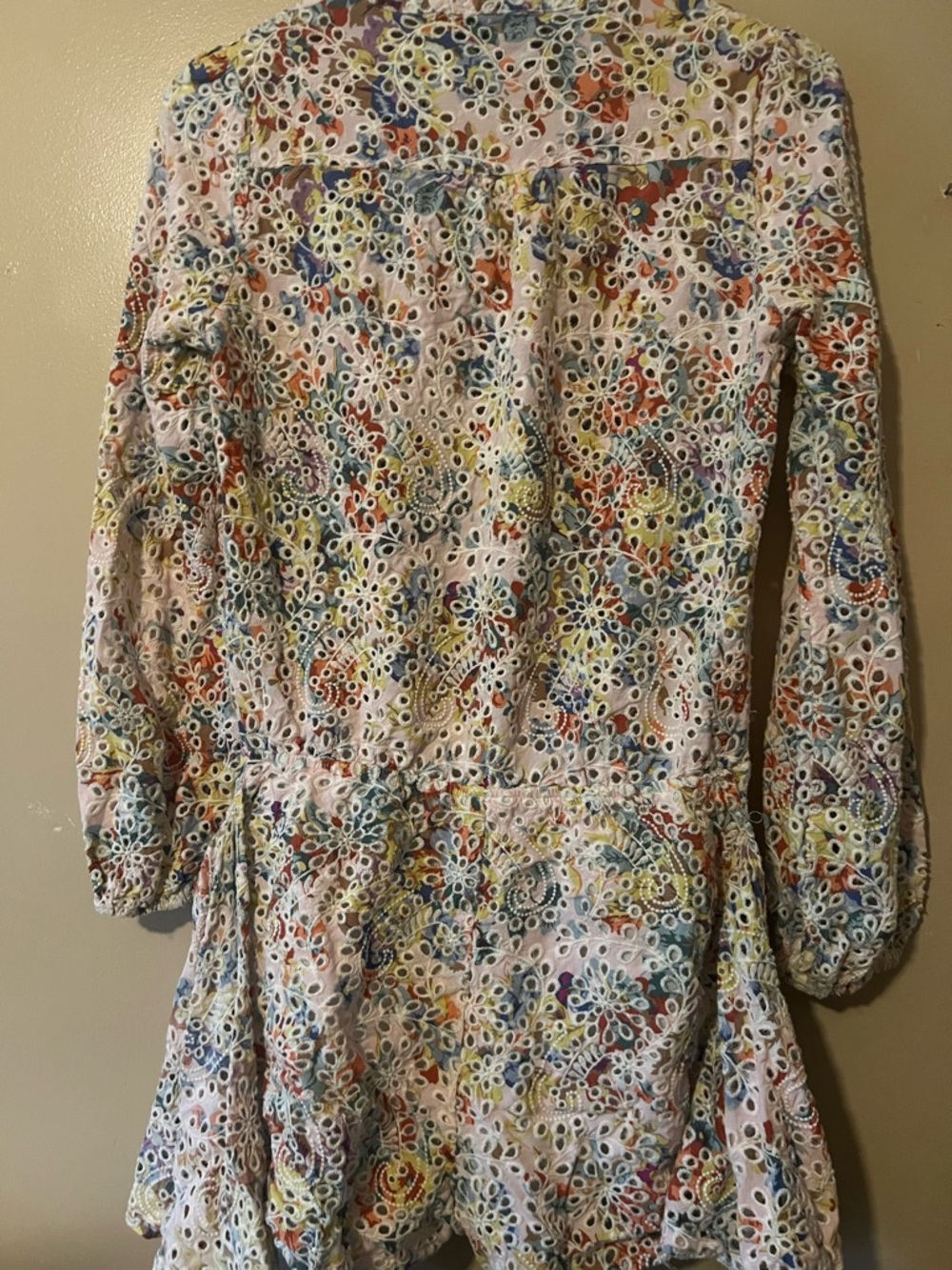 Mare mare Anthropologie Floral Eyelet Romper with Pastel Print boho chic revolve - Picture 8 of 9